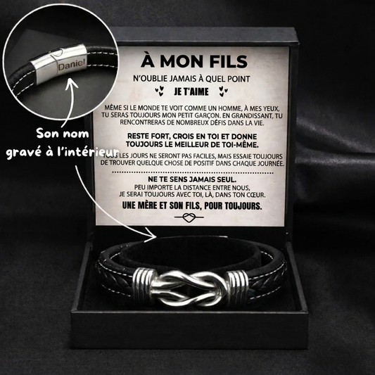 Bracelet gravé « À mon fils »